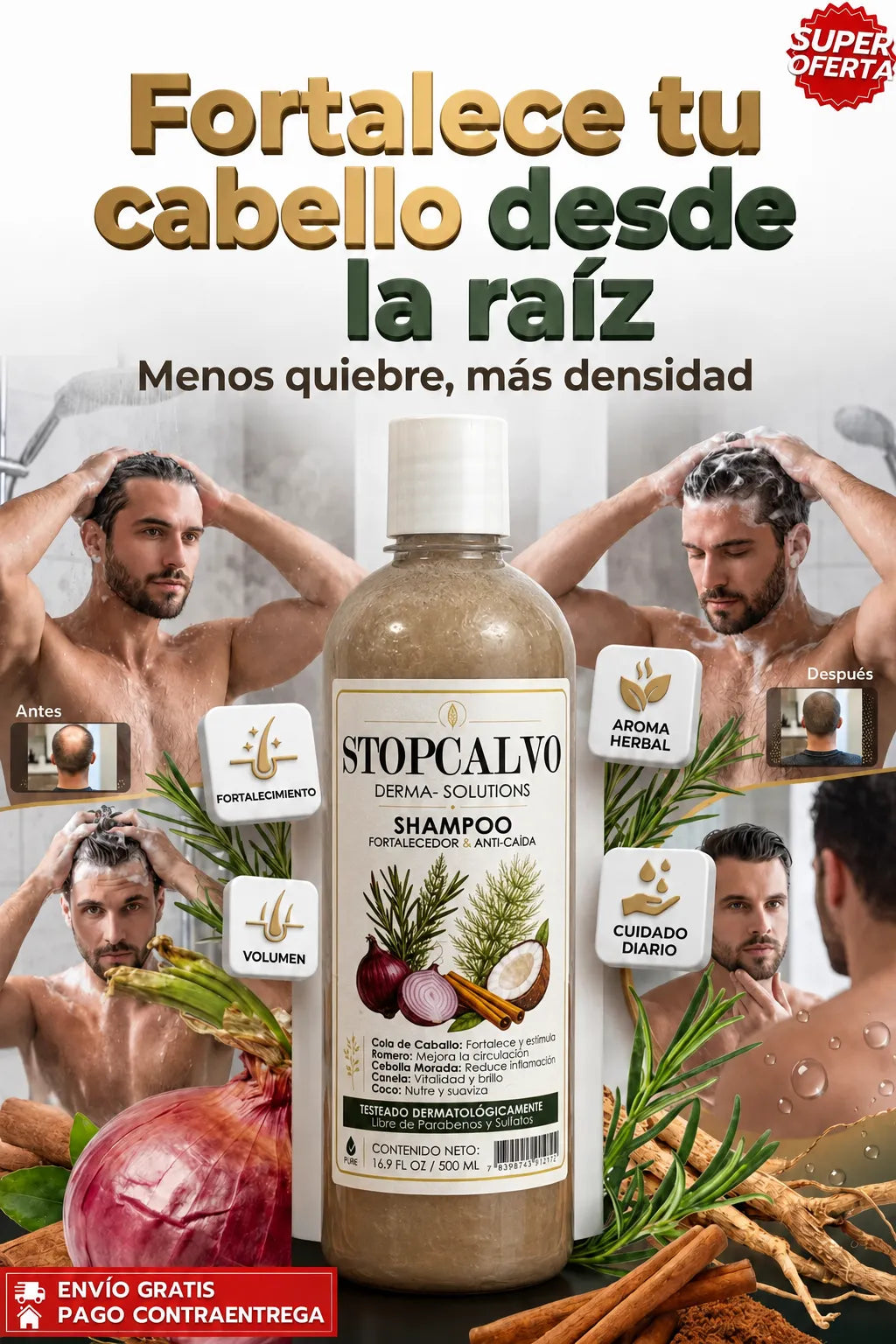 Stopcalvo™ Shampoo para Prevenir la Calvicie